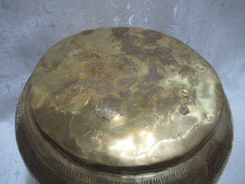 Antiguo Porta Macetas Bronce Hindú Personajes Danzando 22cm (Usado)