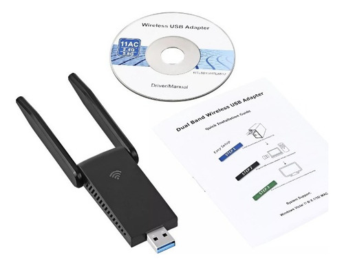 Adaptador Wifi Usb 1300mbps 5dbi Wifi Receptor