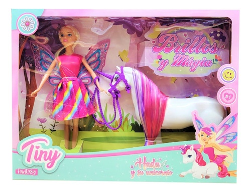 Muñeca Tiny Hada Y Su Unicornio Brillos Y Magia Cod 53902