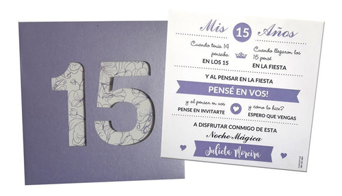 Tarjetas Caladas 15 Años. Pack X20. Envio Gratis!!!!!