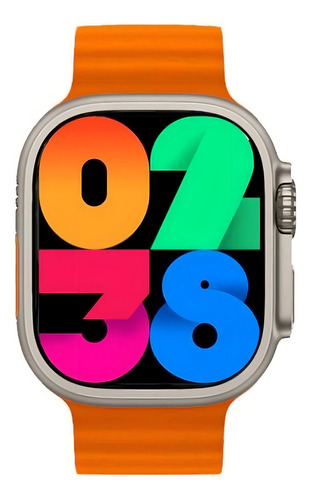 Smartwhatch W69 Caixa Prateado Pulseira Laranja
