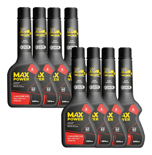 Kit 8 Aditivos Bardahl Max Power 200ml Gas