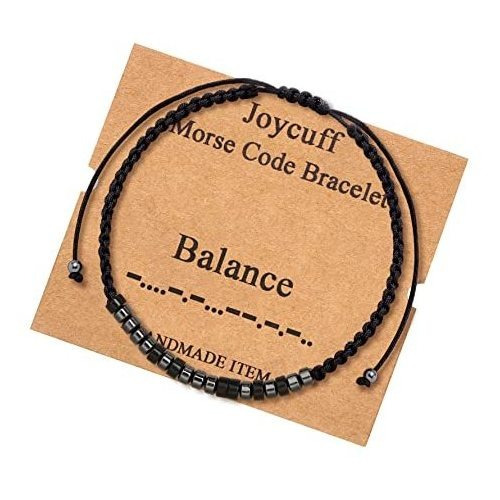 Joycuff Balance Morse Code Bracelets For Women Men 3q4gb