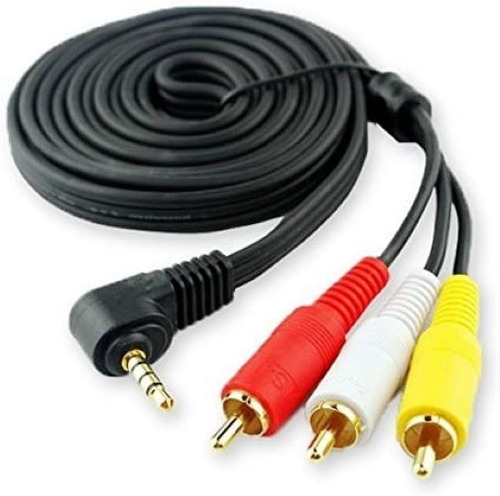 Cable Audio Miniplug Macho 3 Rca 1.8mt Dorado Titan Belgrano