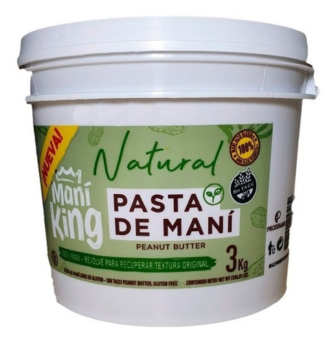 Pasta De Maní King Natural X 3 Kg - Sin Gluten Sin Tacc