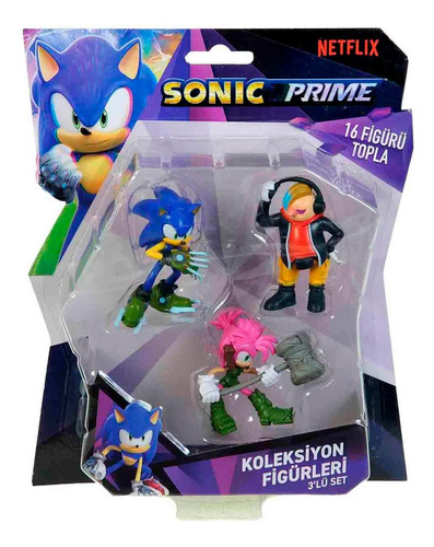 Figura Oficial Pmi Sonic Pack X3 Sonic Dr Dont Amy 6cms