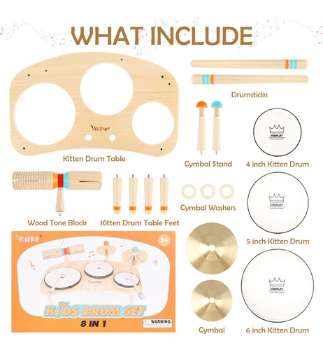 Juego De Batería Niños Instrumentos Musical Navidad 15