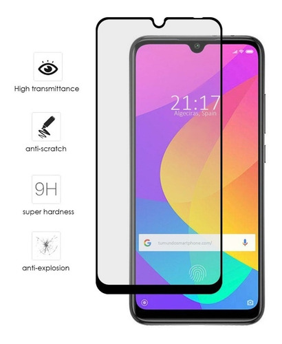 Vidrio Templado 5d Xiaomi Mi A3 Borde Negro Full Pega