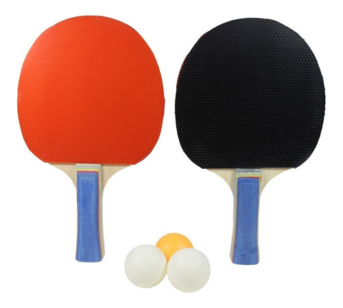 Imagen 2 de 3 de Set De 2 Paletas Pelotas Ping Pong Estuche Importado