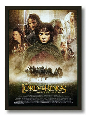 Cuadro The Fellowship Of The Rings Marco Con Vidrio 35x50