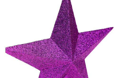 Decoración Estrella Purpurina 20 Cm Árbol Navidad Morado