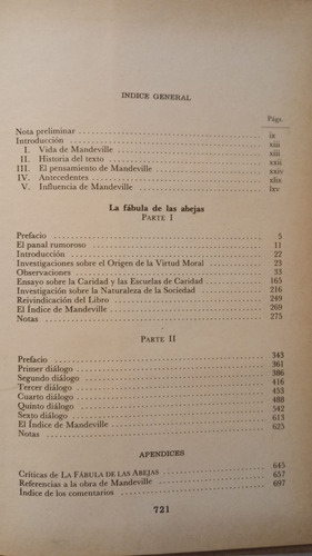 La Fabula De Las Abejas - Bernard Mandeville - Fce - T. Dura (Usado)