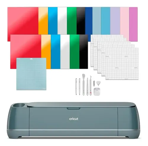 Cricut Kit Maker 4 Plotter de Recorte, cor Eucalipto. Inclui materiais para 100 Projetos, Bivolt