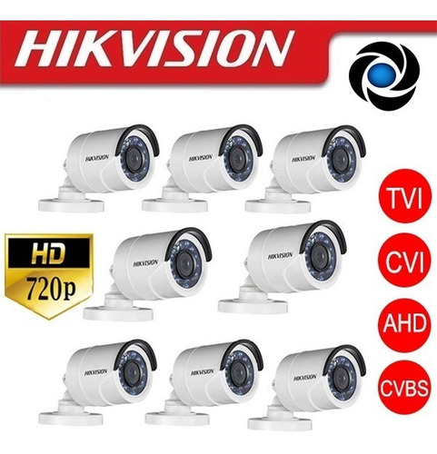 Imagen 5 de 8 de Kit Seguridad Hikvision Cctv Dvr 8ch + 8 Camaras 720p 1mp + Disco + Cables + Fuente 12v Listo Para Instalar