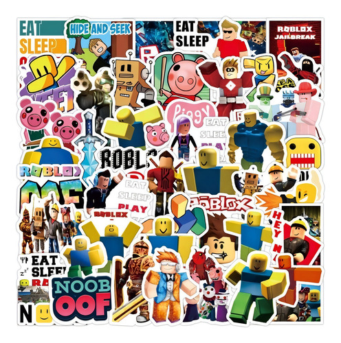 Roblox 50 Calcomanias Stickers Pvc Contra Agua Videojuego