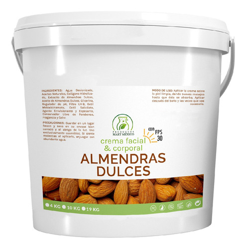  Crema De Almendras Dulces Con Filtro (4 Kilos)
