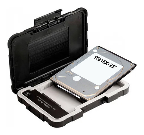 Imagen 2 de 5 de Disco 1 Tb + Carcasa Case Adata Ed600 Usb Disco Externo