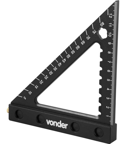 Esquadro Triângular De Alumínio P/ Carpintaria 120mm Vonder