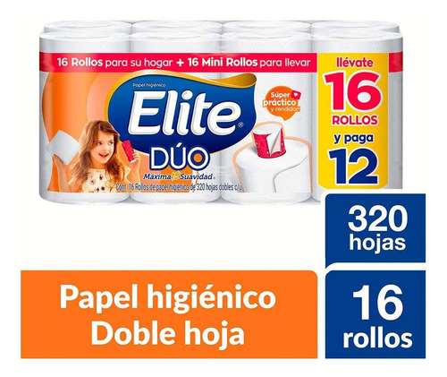 Papel Higiénico Elite Dúo 16 Rollos