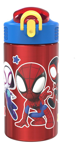 Zak Marvel Spider-man Botella De Agua Para Niños De Acero In