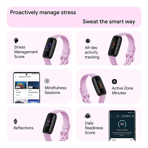 Fitbit Inspire 3 Reloj De Actividad Y Salud Lilac Bliss