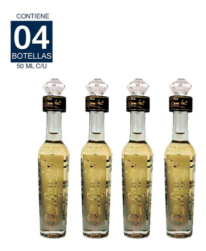 Imagen 1 de 2 de Tequila Don Ramón Reposado Punta Diamante 4 Mini Pack 50 Ml