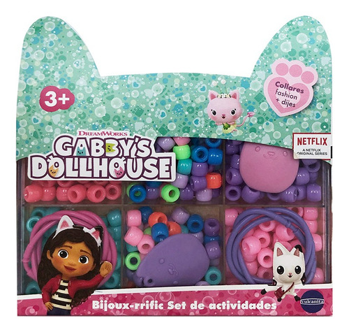 Gabby's Dollhouse Set De Mostacillas Y Dijes Pulceras Collar