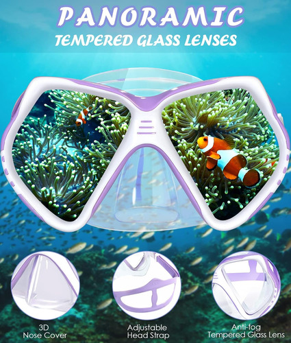 Gafas De Natacion Seago Para Ninos Con Cubierta Nasal, Ma...