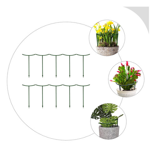 Marco Semicírculo Para Enrejado De Jardín Pequeño, 10 Unidad