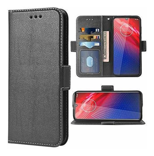 Estuche Para Teléfono Para Moto Z4 Folio Flip Wallet Case, P