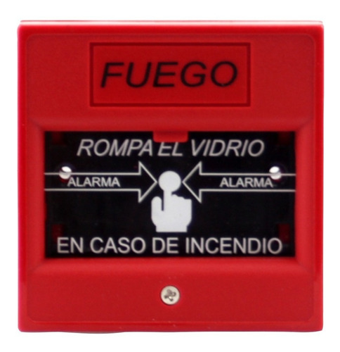 Pulsador Botón Avisador Manual De Incendio  Rompa El Vidrio