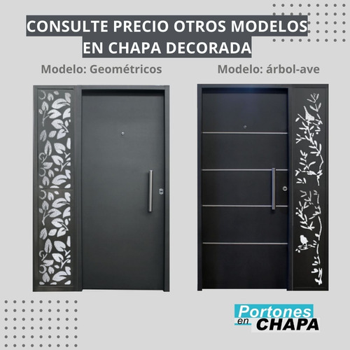Puerta Frente Inyectada Reforzada Doble Chapa 0.80 X 200