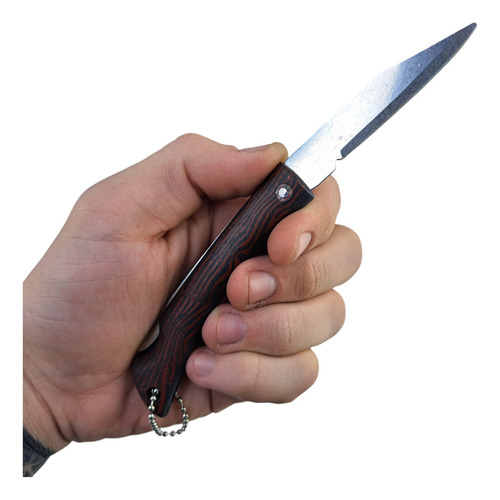 Canivete De Bolso Tipo Chaveiro Amadeirado Portátil 16cm