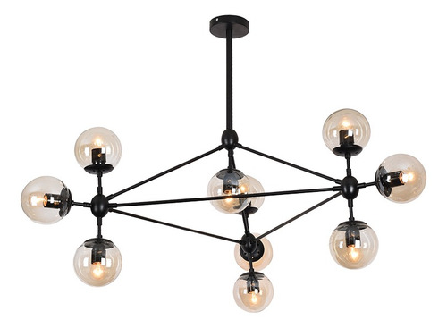 Pendente Nordecor Jabuticaba 10 Lampadas - Preto 10*e27