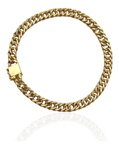 Pulseira Nil Elo Duplo Ouro 18k 750 21 Cm