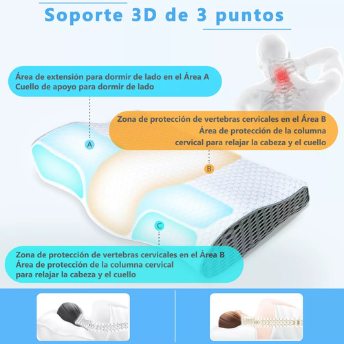 Almohada Memory Foam Almohada Cervical Ortopédica Ajustable
