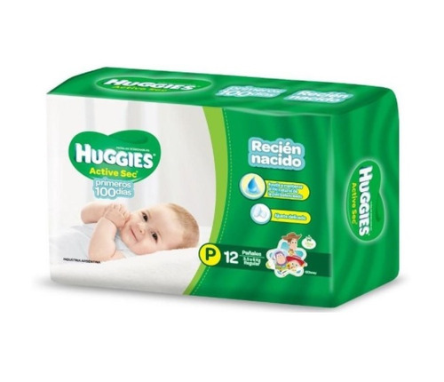 Imagen 1 de 1 de Pañales Huggies Active Sec P 12 u