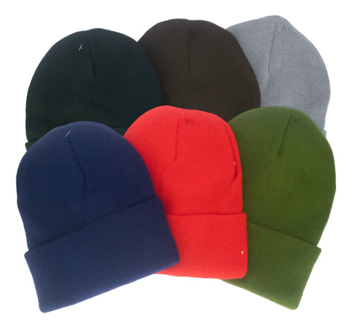 Pack 6 Gorros Tejidos Beanie Invierno Para Frio Unisex