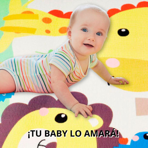Tapete Xpe Bebé Para Gatear Con Dibujos Animados 180x150cm Dz38/e Animales Sabana