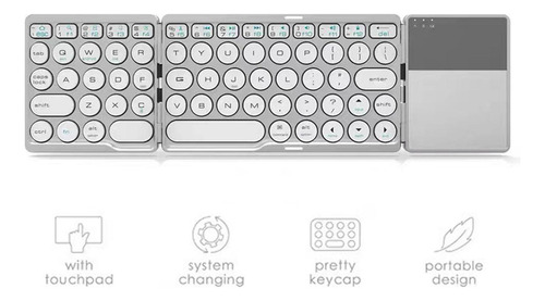 Teclado Inalámbrico Teclado Plegable Para Computadora Plata