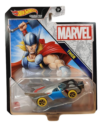Hot Wheels Marvel Character Car Thor, Vehículo Fundido A Esc