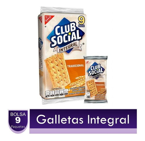 Galletas Club Social Integral Paquete X9 Unidades