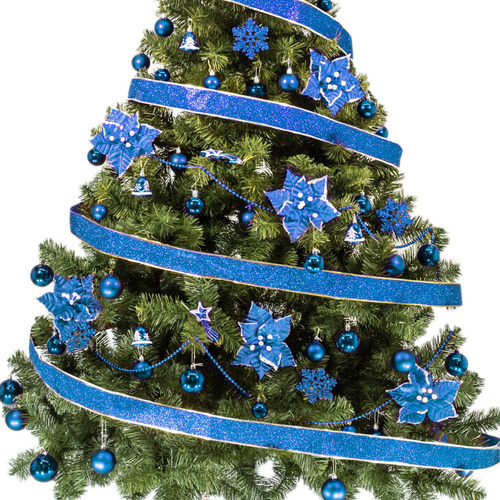 Arbol De Navidad Tronador Lujo 2,10mts Pino Decorado Azul