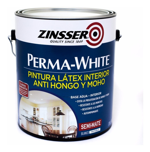 Pintura Interior Anti Hongos Semi Mate 3.785lt Zinsser