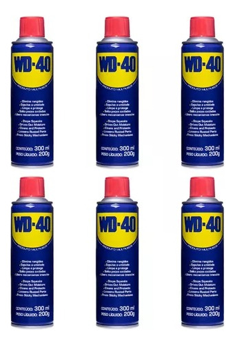 Wd40 Spray Produto Multiusos Desengripa Lubrifica 300ml 6un 