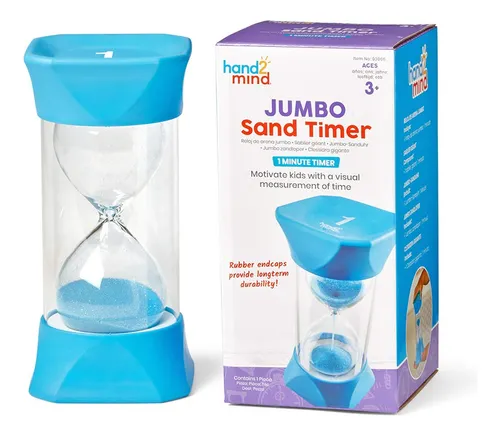 Cronómetro Visual Sand Timer Hand2mind Jumbo De 1 Minuto Par