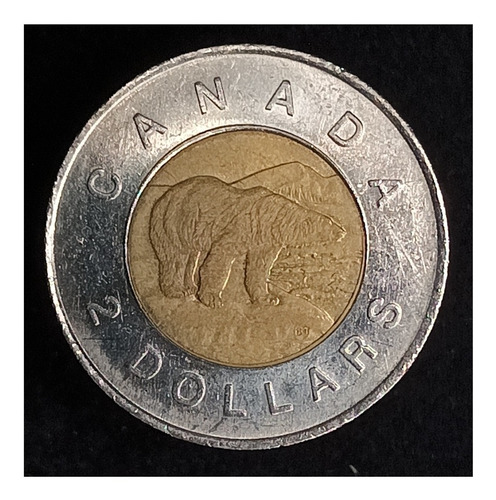 Canadá 2 Dolares 1996 Bimetalica Ex Km 270 Animal Oso Polar