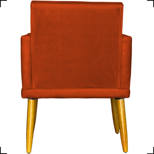 Kit 2 Poltronas Decorativas Para Sala De Espera Reforçadas Cor Terracota Desenho Do Tecido Suede Liso