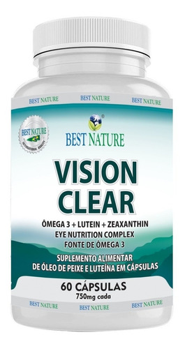 Vision Clear Luteína, Zeaxantina, Ômega 3 Dha 750mg Vegana