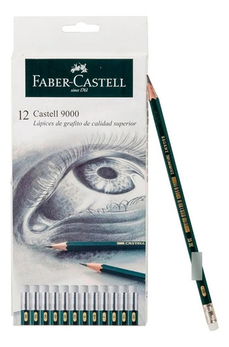 Lapices Faber Castell 9000 X12 Color del trazo Negro